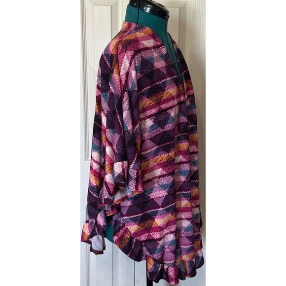 Heimish U.S.A. Open Front Knit Top High Low Stretch Polyester Blend Women Size L - Picture 12 of 14